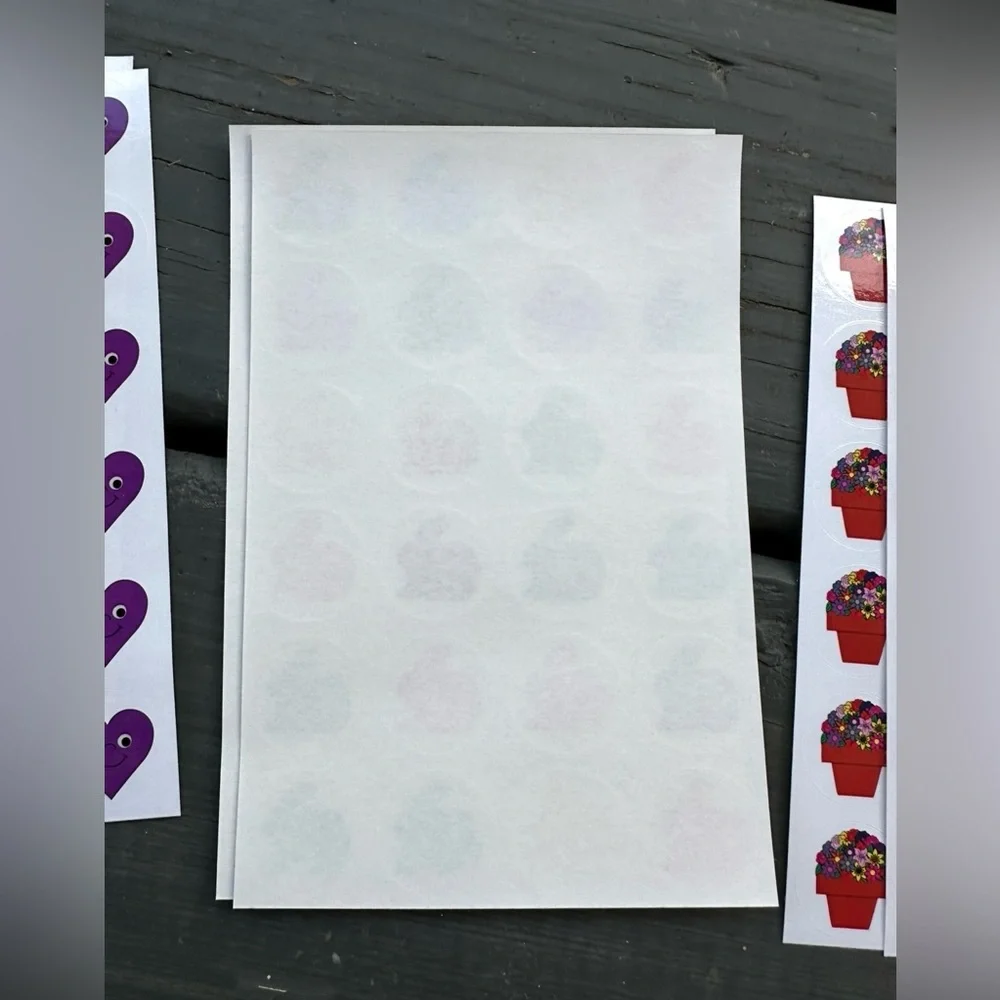 Colorful Hearts, Bunny’s, Flower Pots, and Snowman Sticker Set- New! Unused! - Picture 6 of 9